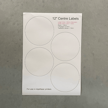 Load image into Gallery viewer, Printable Self-Adhesive Matte Centre Labels — 7", 10" & 12"