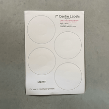 Load image into Gallery viewer, Printable Self-Adhesive Matte Centre Labels — 7", 10" & 12"