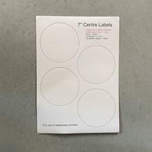 Load image into Gallery viewer, Printable Self-Adhesive Matte Centre Labels — 7", 10" & 12"
