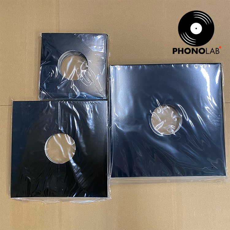 Black Card Outer Record Sleeves w/Die Cut Hole (350GSM) Black Card Outer Record Sleeves w/Die Cut Hole (350GSM)